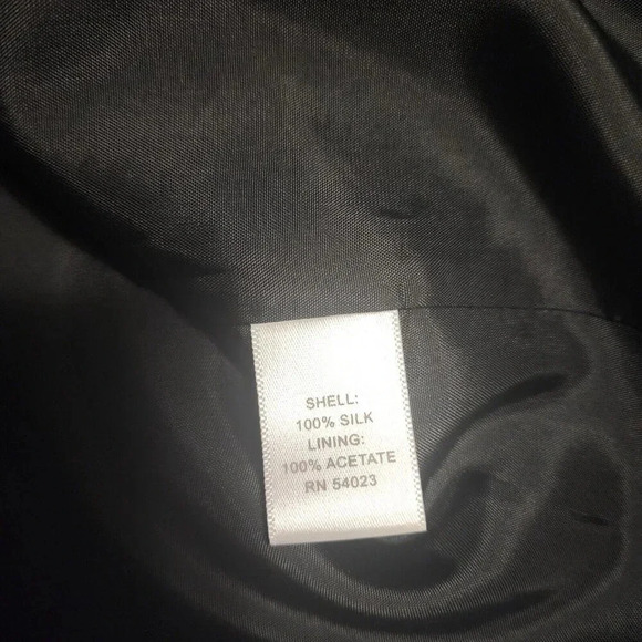 Banana Republic 100% Silk Mini Dress Blue & Black Chain Print Pockets Size 4 - Picture 3 of 13